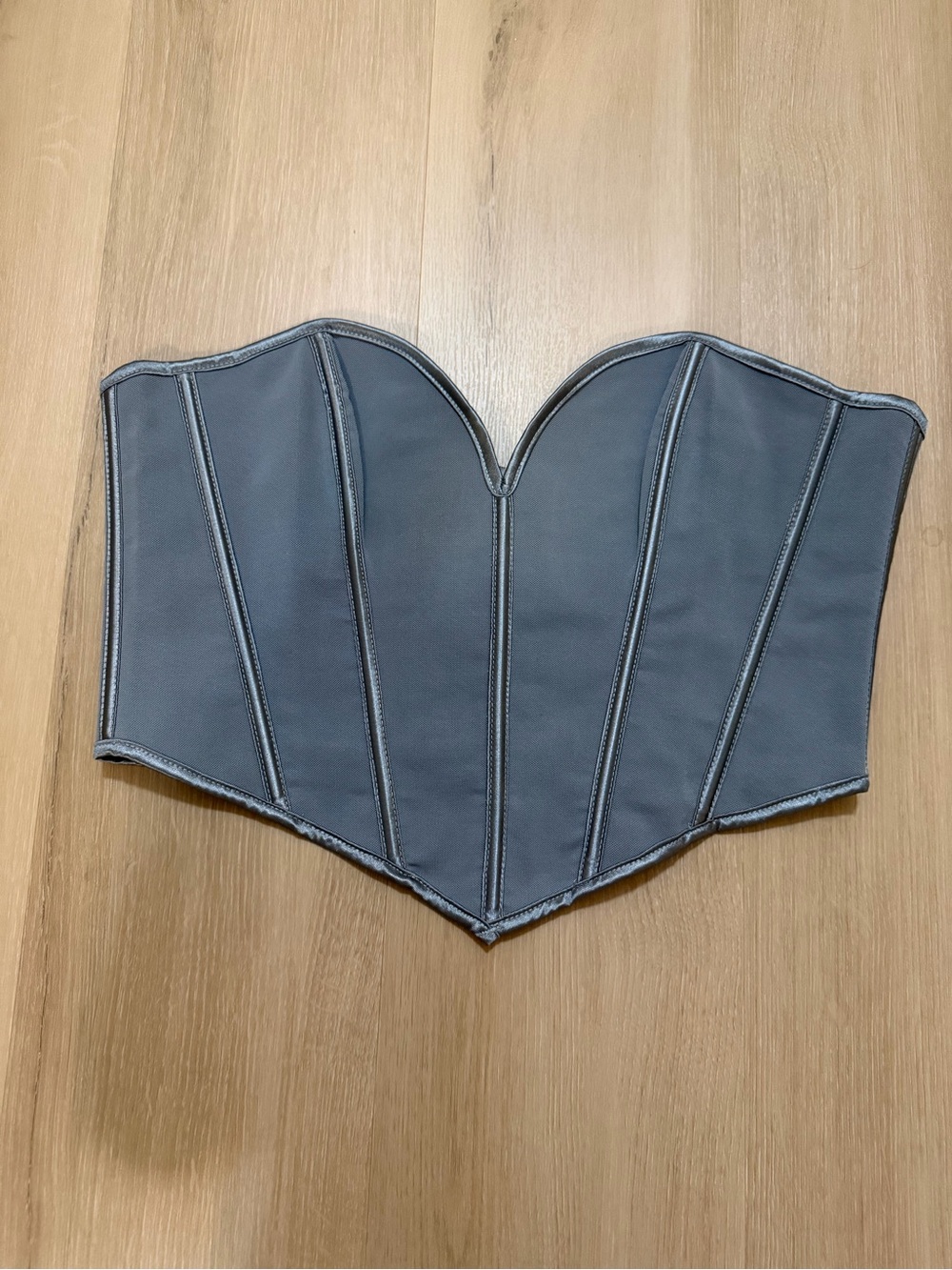 Gray Strapless Corset Bustier Top